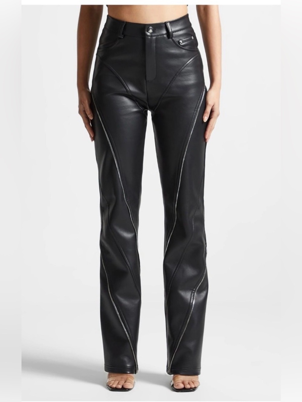 Maniere De Voir Black w Zip
Details Vegan Faux Leather
Motorcycle Pants Sz 6